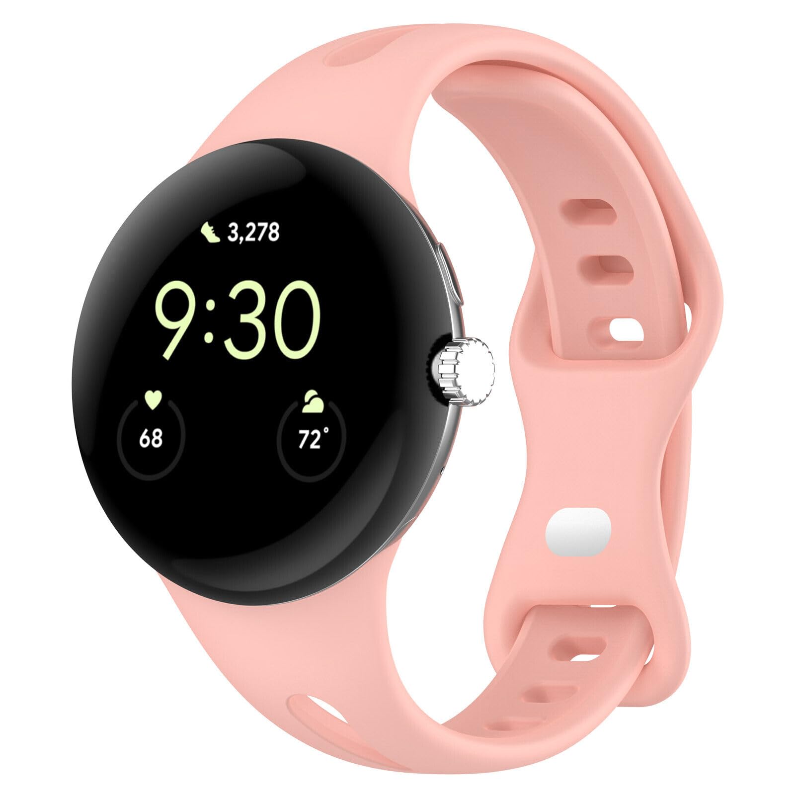 Panda Bobo Strap Compatible for Google Pixel Watch 2 / Google Pixel Watch Strap, Soft Silicone Adjustable Sport Replacement Wrist Bands for Women Men (Pink) โ image 1