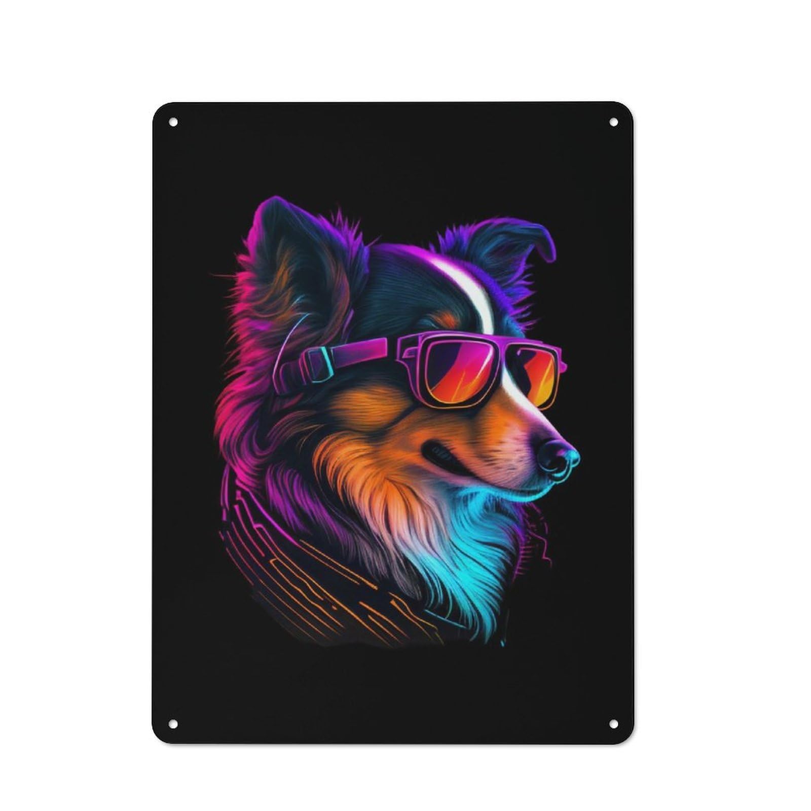 Junmoney Collie For Garden Room Or Summerhouse, Rustic Tin Sign 40X30cm, Tin Sign Wall Decor For Garden Rooms And Summerhouses