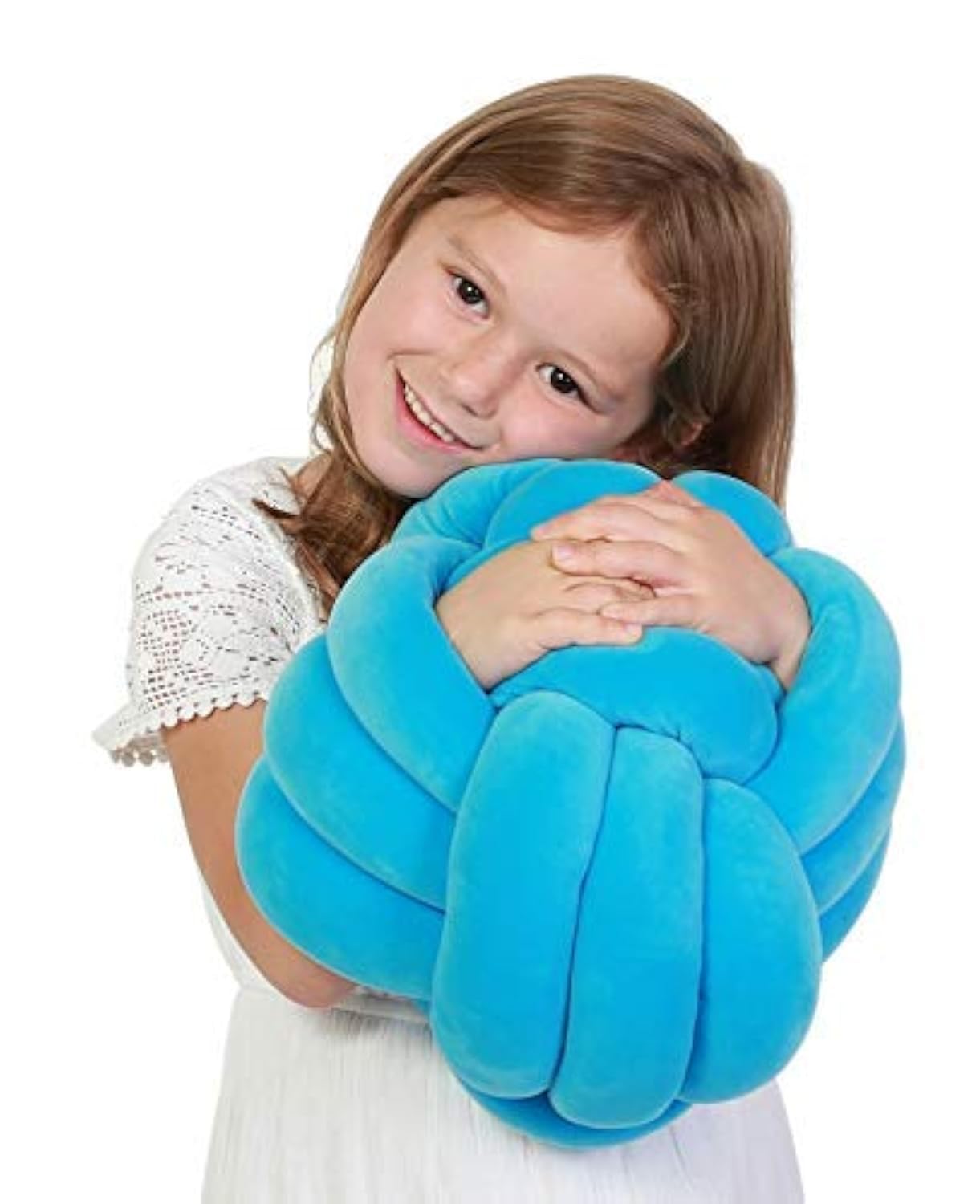 Playlearn Cuddle Ball Knot Pillow - Sensory Pillow - Plush Toy Hugging Pillow - Calming Stress Relief Toy for Kids - 10 Inch