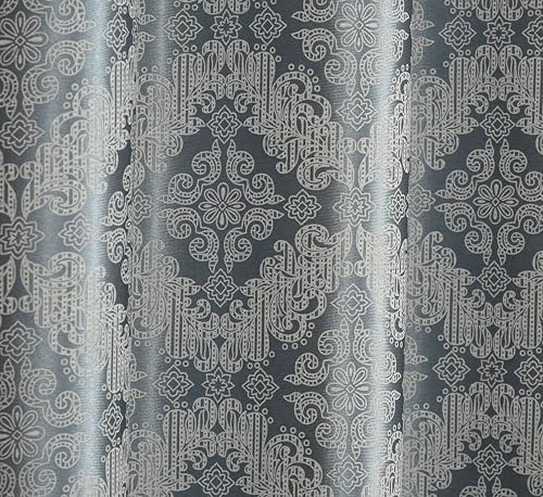 Image of Yarnis Damas Printed Room Darkening Polyester Curtains 5 Feet Long Set of 2 for Door & Windows Living Room, Grey, Parda