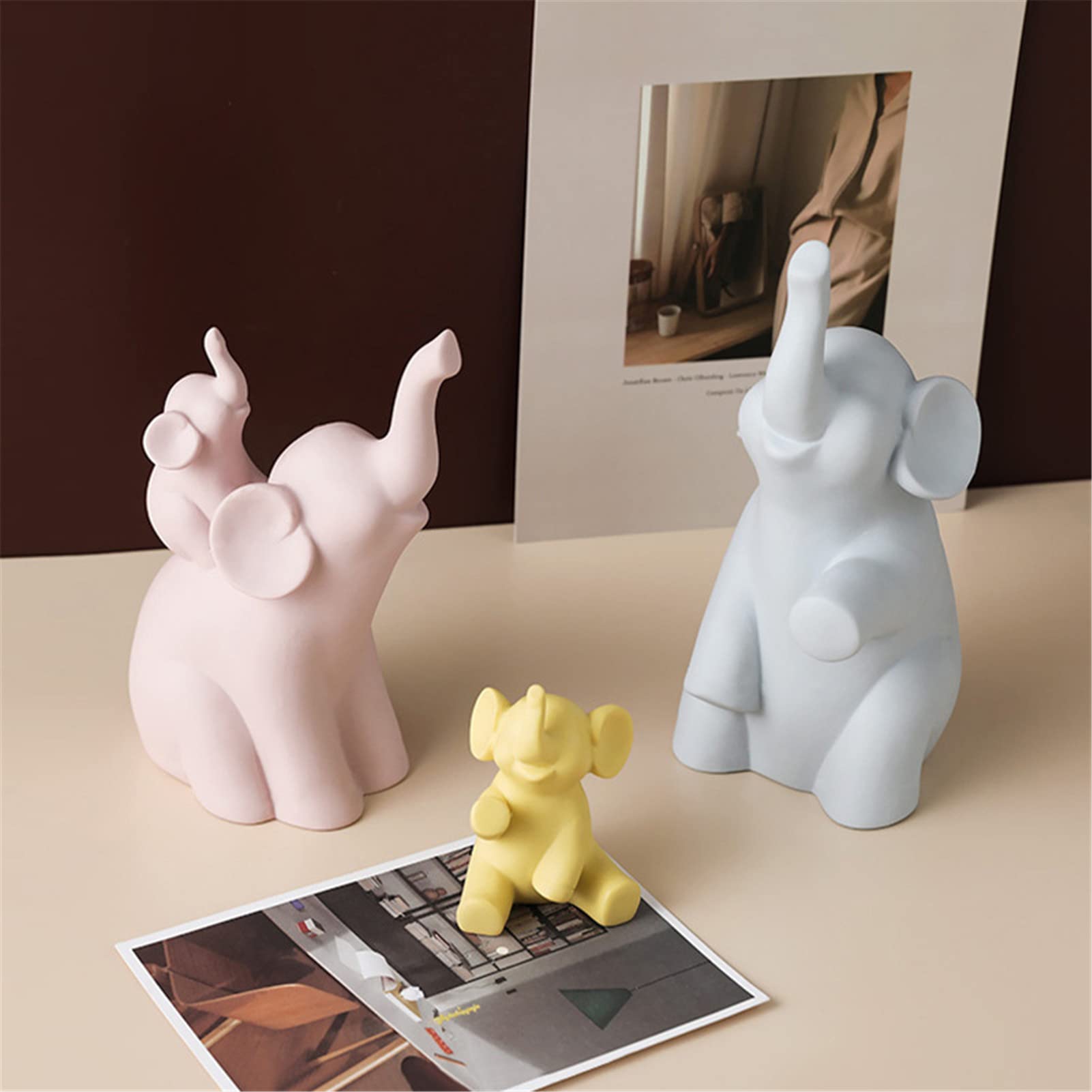 Statua Ceramica Elefante, Scultura Astratta Moderna in Ceramica Decorativa per l'arredamento della scrivania della libreria dell'ufficio Domestico - Perfetta Decorazione per la casa