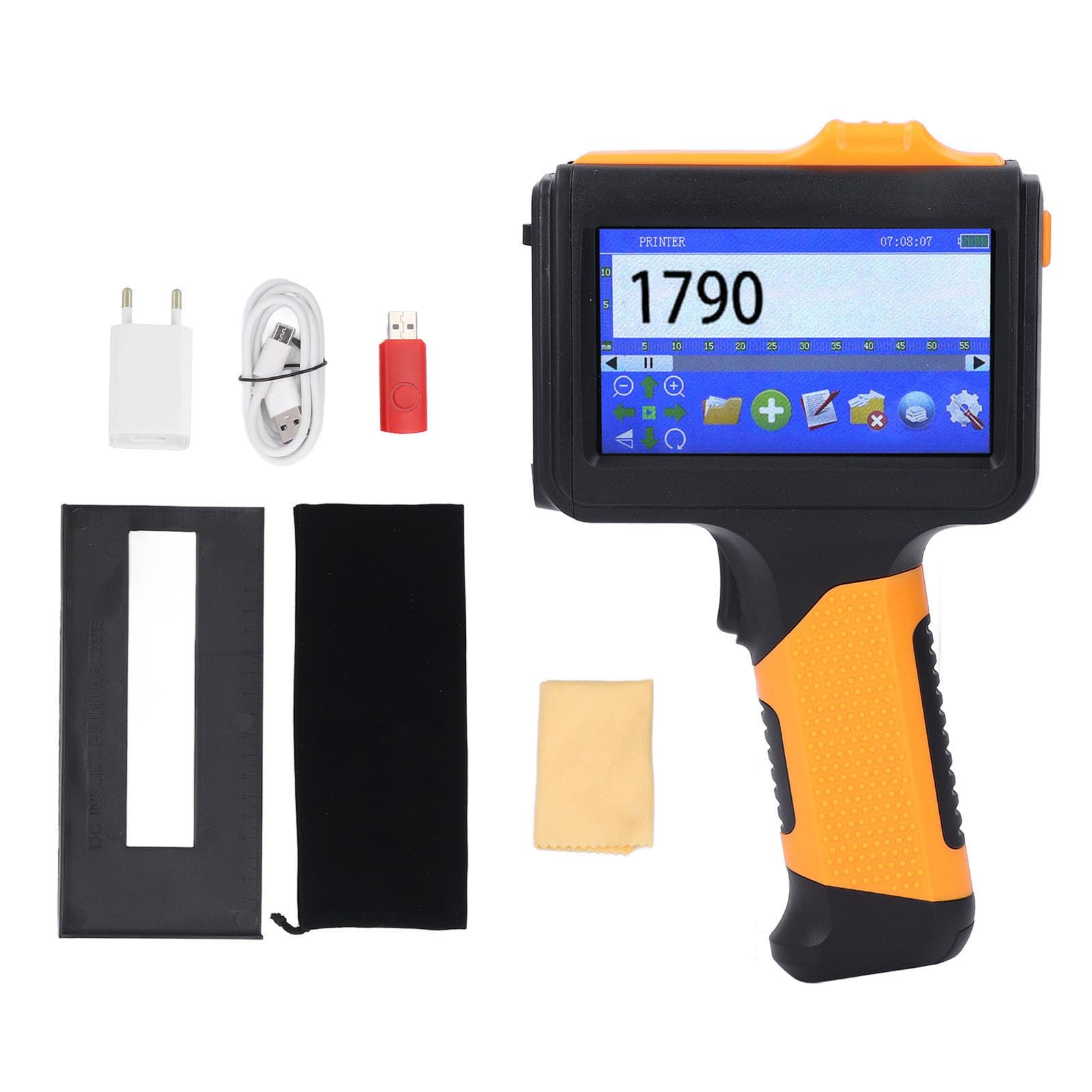 Impresora de Inyección de Tinta Portátil, Conexión BT, Impresión de 600 PPP, Ajuste de de 2 a 12,7 Mm, para Producción y Embalaje Personalizados (Enchufe de la UE)