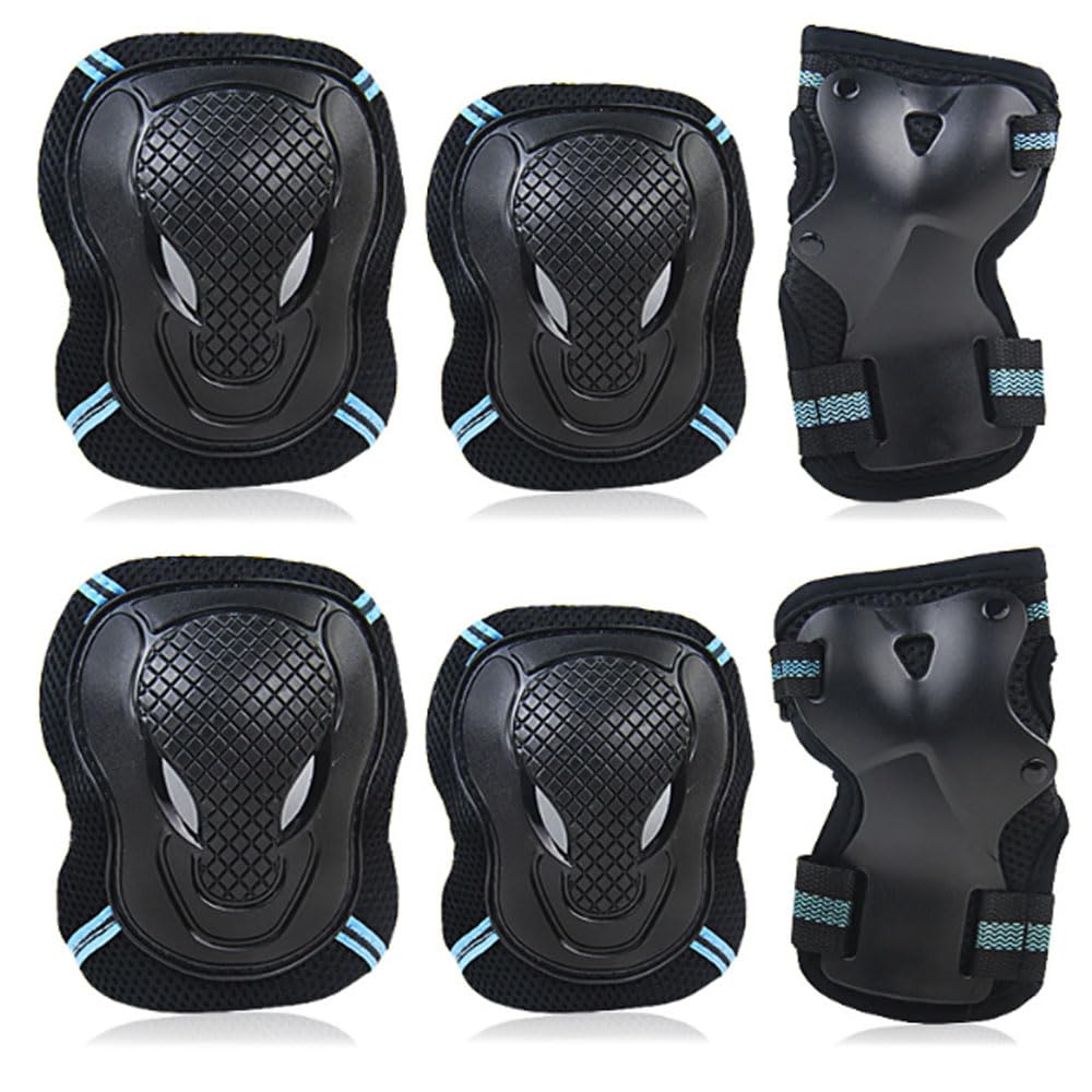 Kids Protective Gear Set - Adjustable Knee Pads and Elbow Pads with Wrist Guard for Girls - Roller Skates, Cycling, Bike, Skateboard, Inline Skatings, Scooter