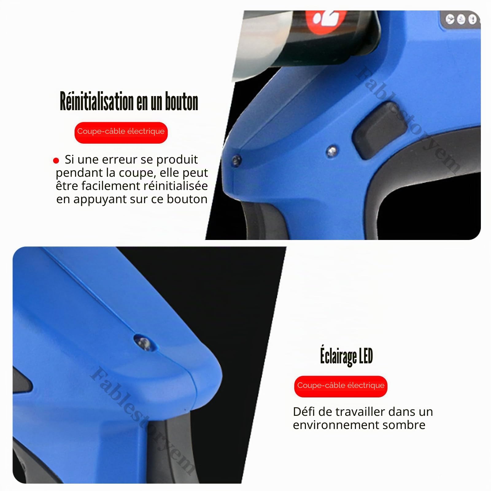 Coupe-câble hydraulique, Coupe-câble électrique à cliquet 250KN avec Affichage LED/2 Batteries, Outil de Coupe de Fil Φ85MM-120MM pour câbles Al et CU/Al blindés,85MM