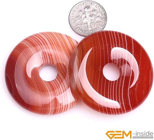 Miniatura 2 de GEM-Inside - Cuentas sueltas de jade de aventurina auténtica, anillo de dona rosa natural, piedra energética de cristal para hacer aretes,