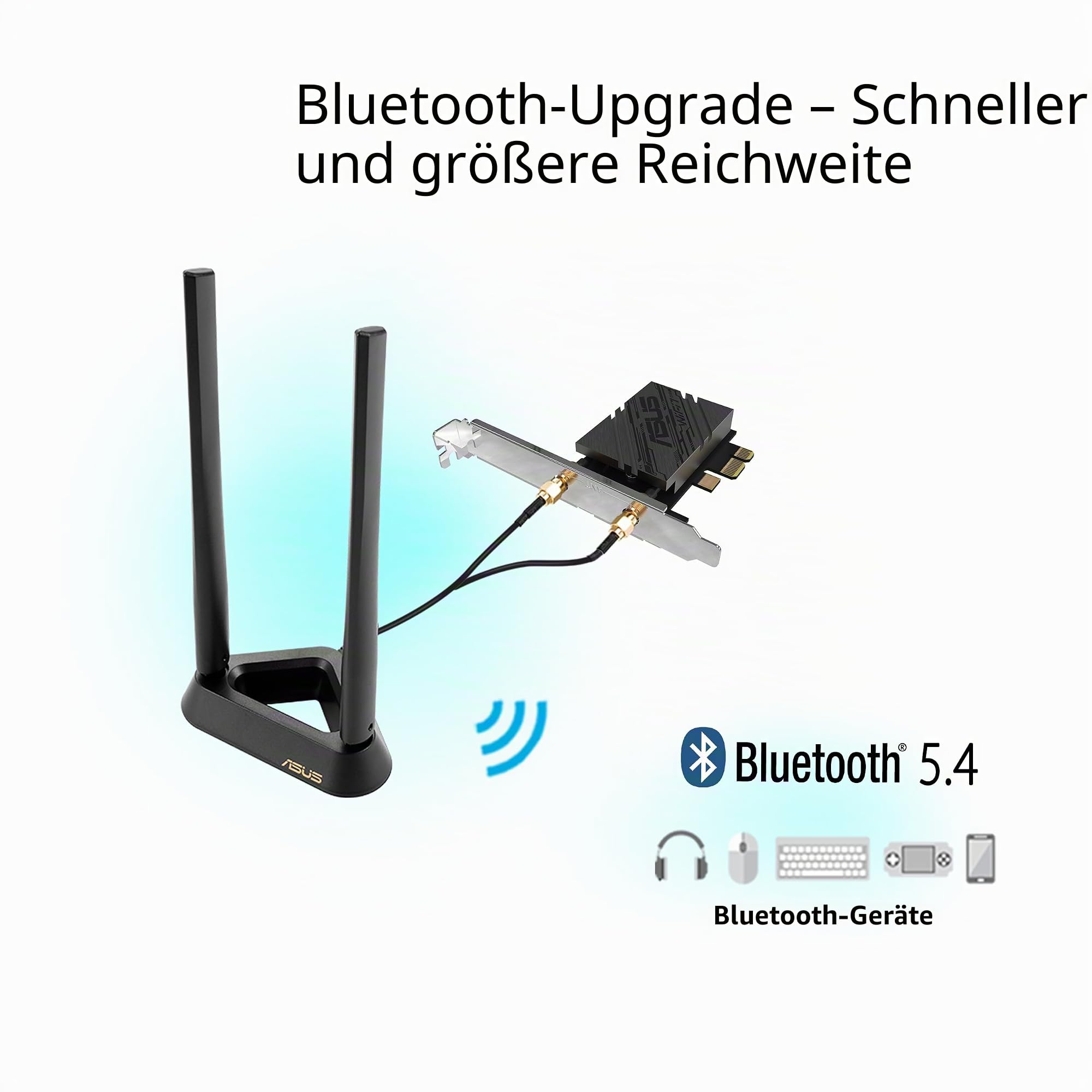 ASUS BE9400 Tri Band PCI-E WiFi 7 (802.11be) Bluetooth 5.4, WPA3 Netzwerksicherheit, OFDMA und MU-MIMO, Multi-Link-Betrieb, nur kompatibel mit lntel-Motherboards