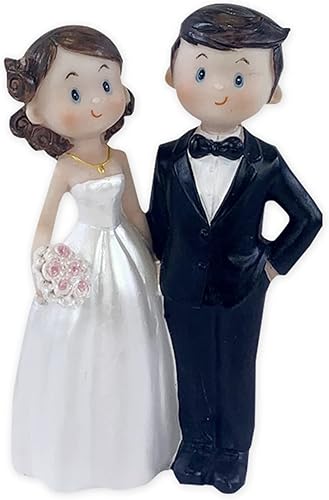 Decoración para tartas de boda de 4.7 pulgadas, figuras de novia y novio, decoración de regalo de juguete