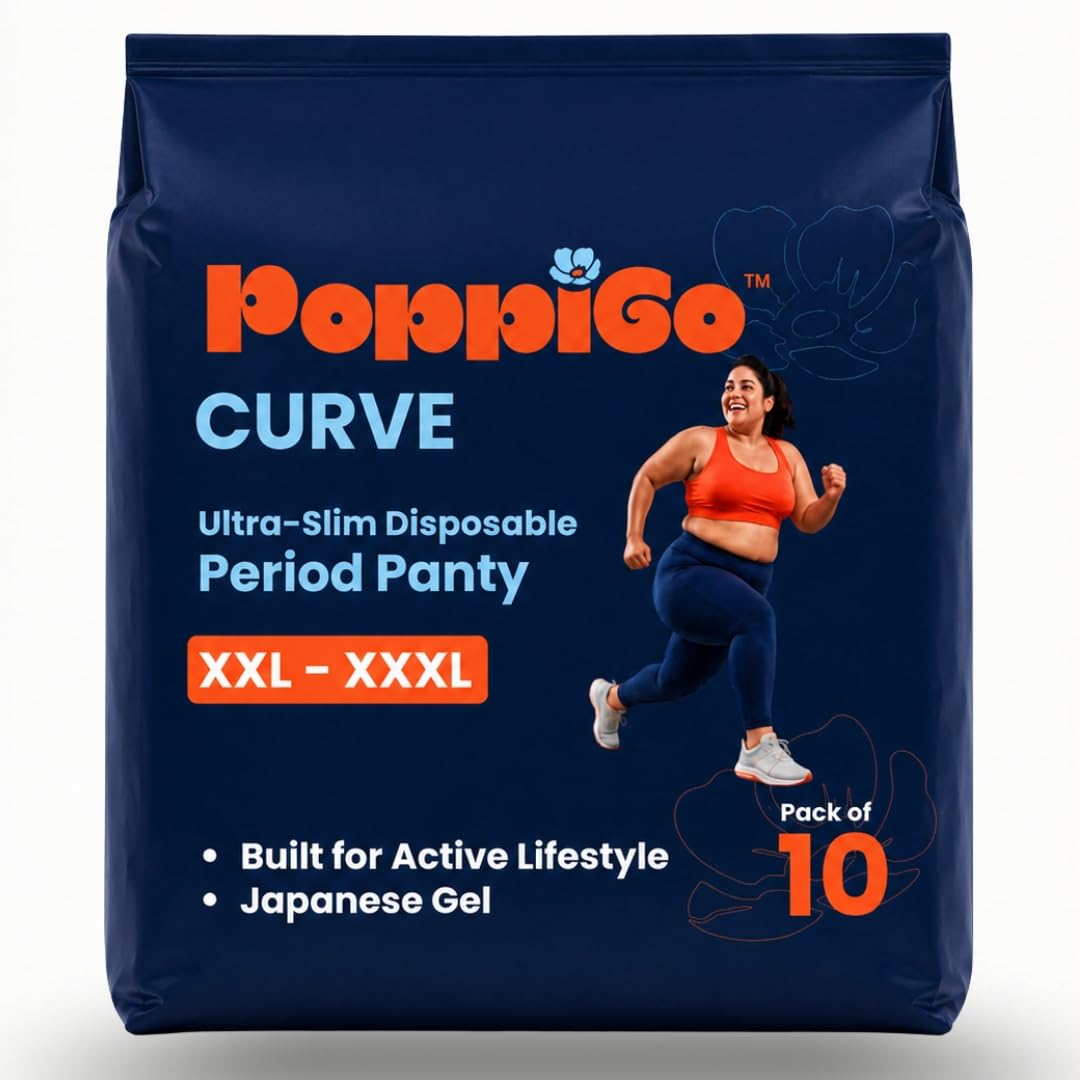 Poppigo Curve Period Panty XXL-XXXL | Pack of 10 | Waist 40-55" | Built for Gym & Workout | Ultra-Slim, 5X Absorbent, Japanese Gel Tech-image-34