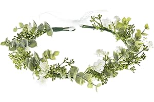 White Baby's Breath Flower Crown - Eucalyptus Wreath for Brides