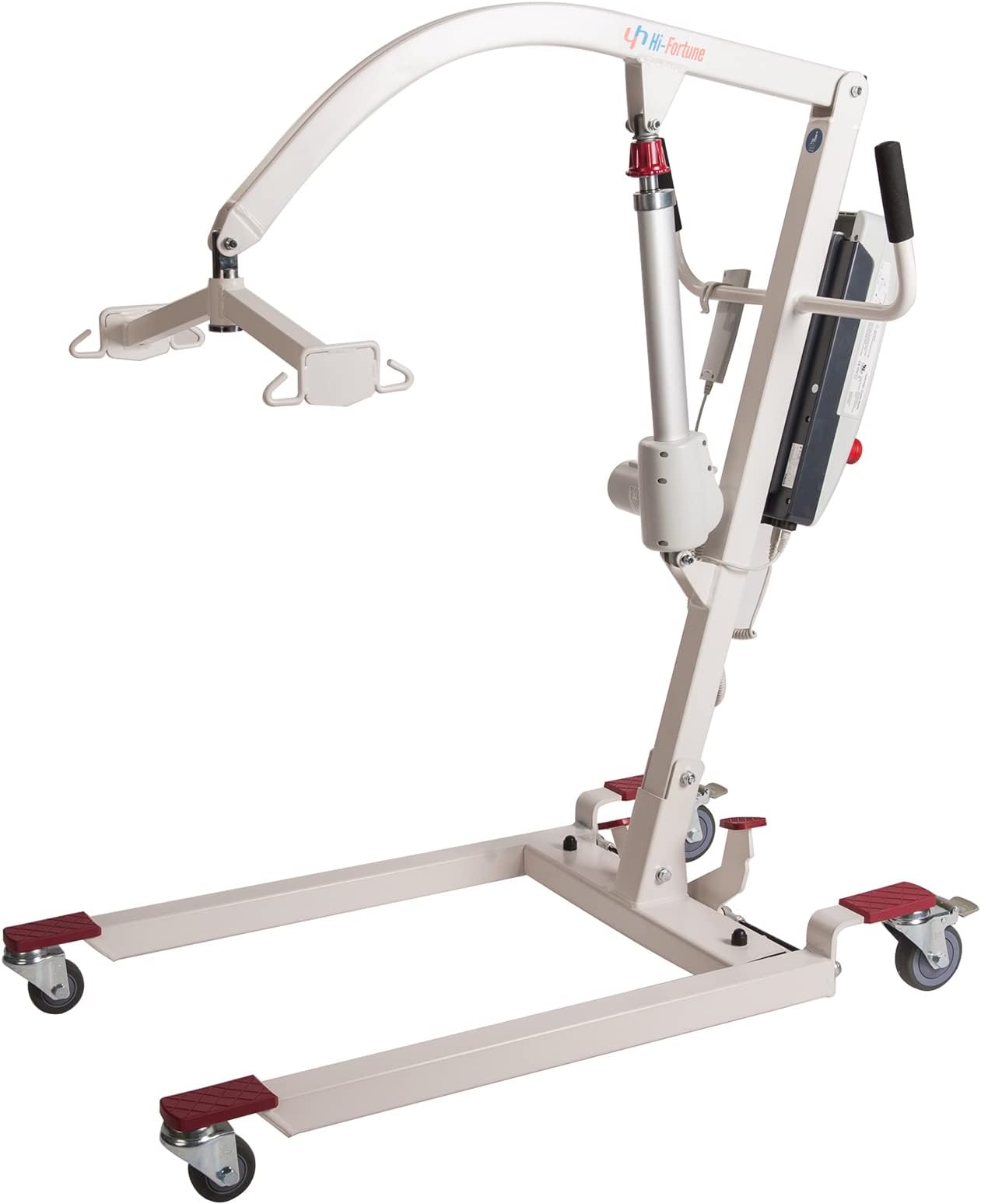 Patient Lift Electric Unfoldable Hydraulic Body Transfer for Home Use Seniors Easy-Assembly, Battery-Powered, 400lb Weight Capacity with Medium U-Sling, White, 1 Count (Pack of 1)