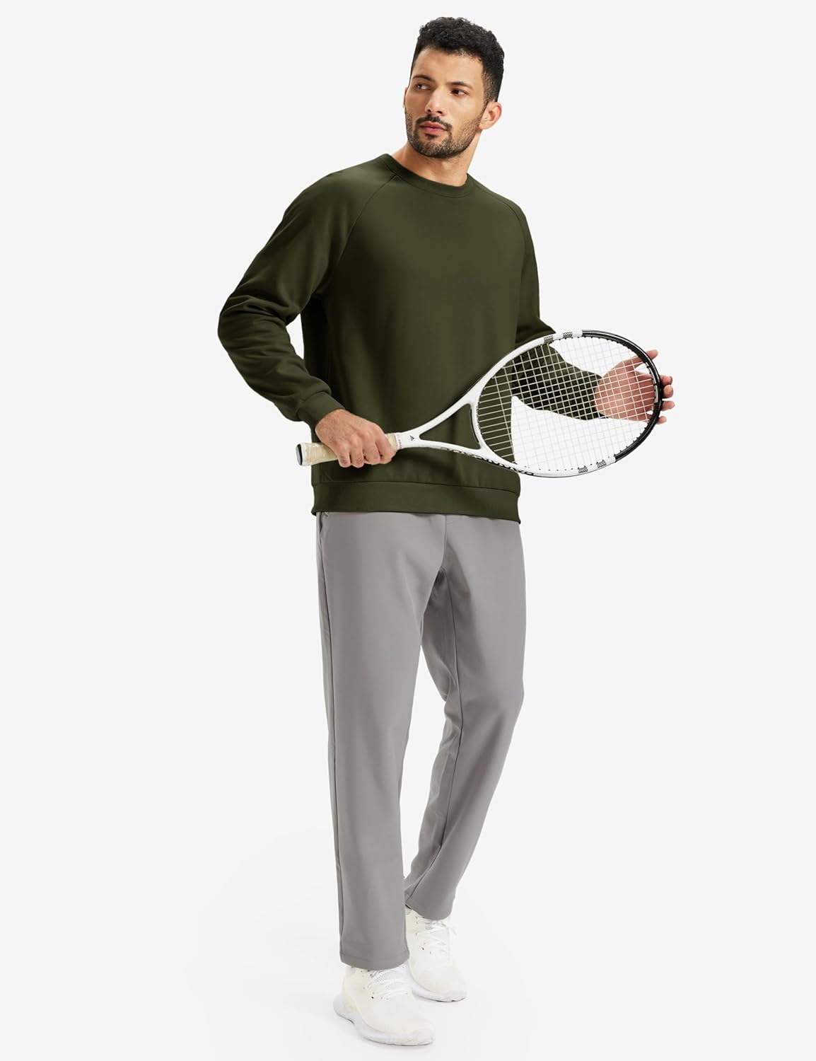 TACVASEN Mens Sherpa Lined Sweatshirts Winter Fleece Midweight Pullover Sweater Warm Crewneck Sweatshirt - Image 7