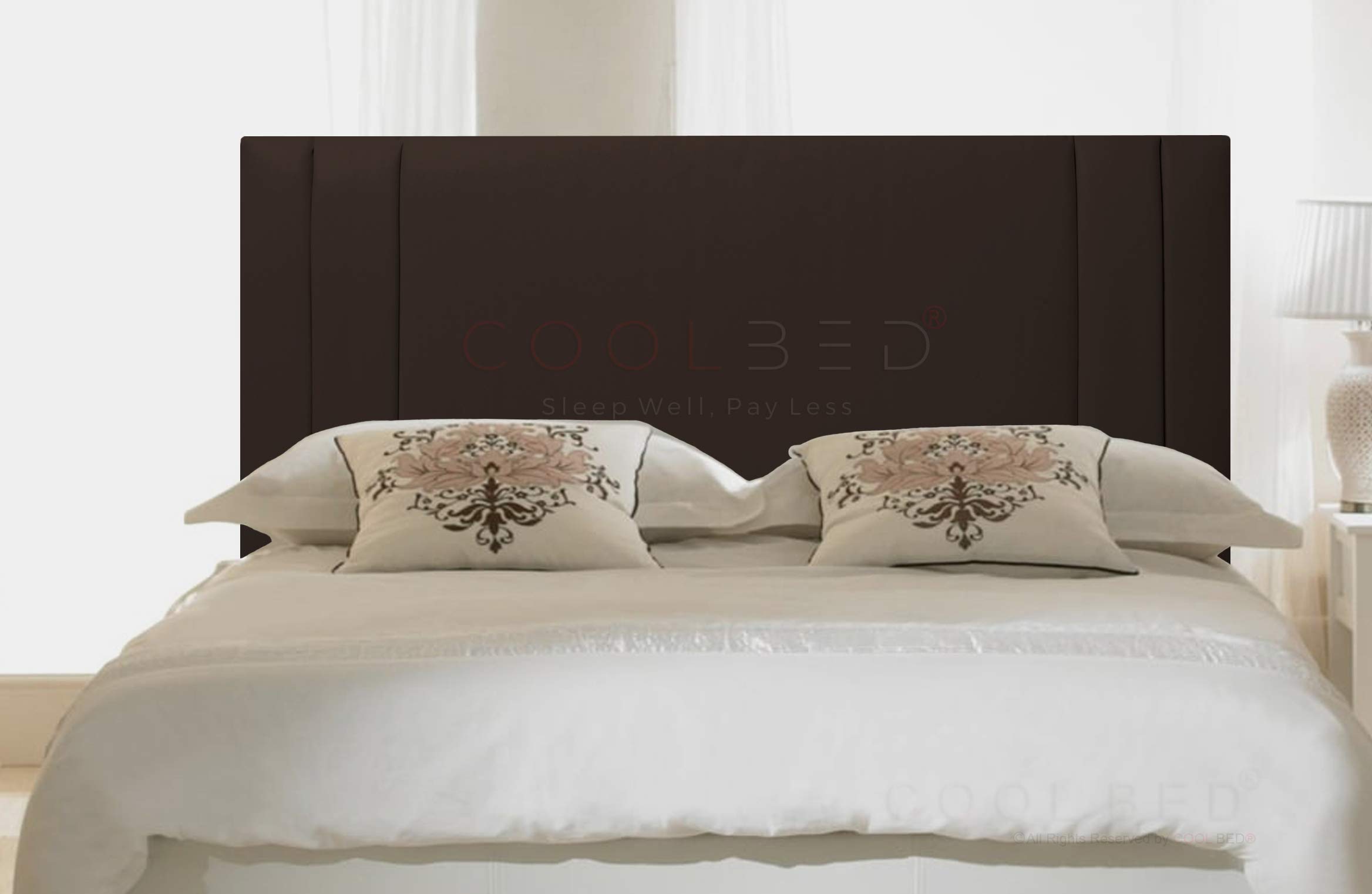 FAUX LEATHER 20" SAVANNAH HEADBOARD FOR DIVAN BED BASE (Brown, 4FT6 - DOUBLE)