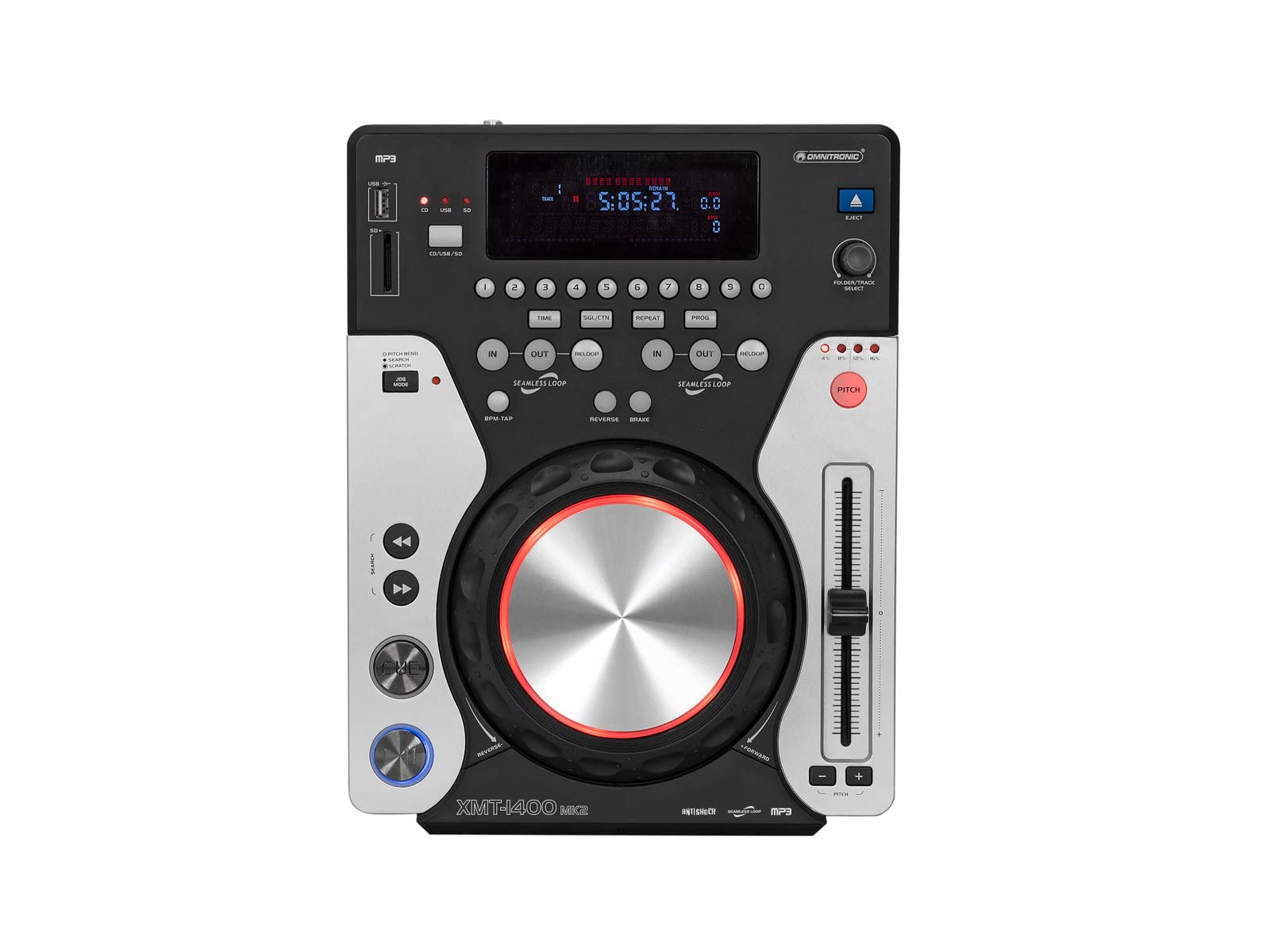 OMNITRONIC XMT-1400 MK2 Tabletop-CD-Player | DJ-Player für CD, USB und SD