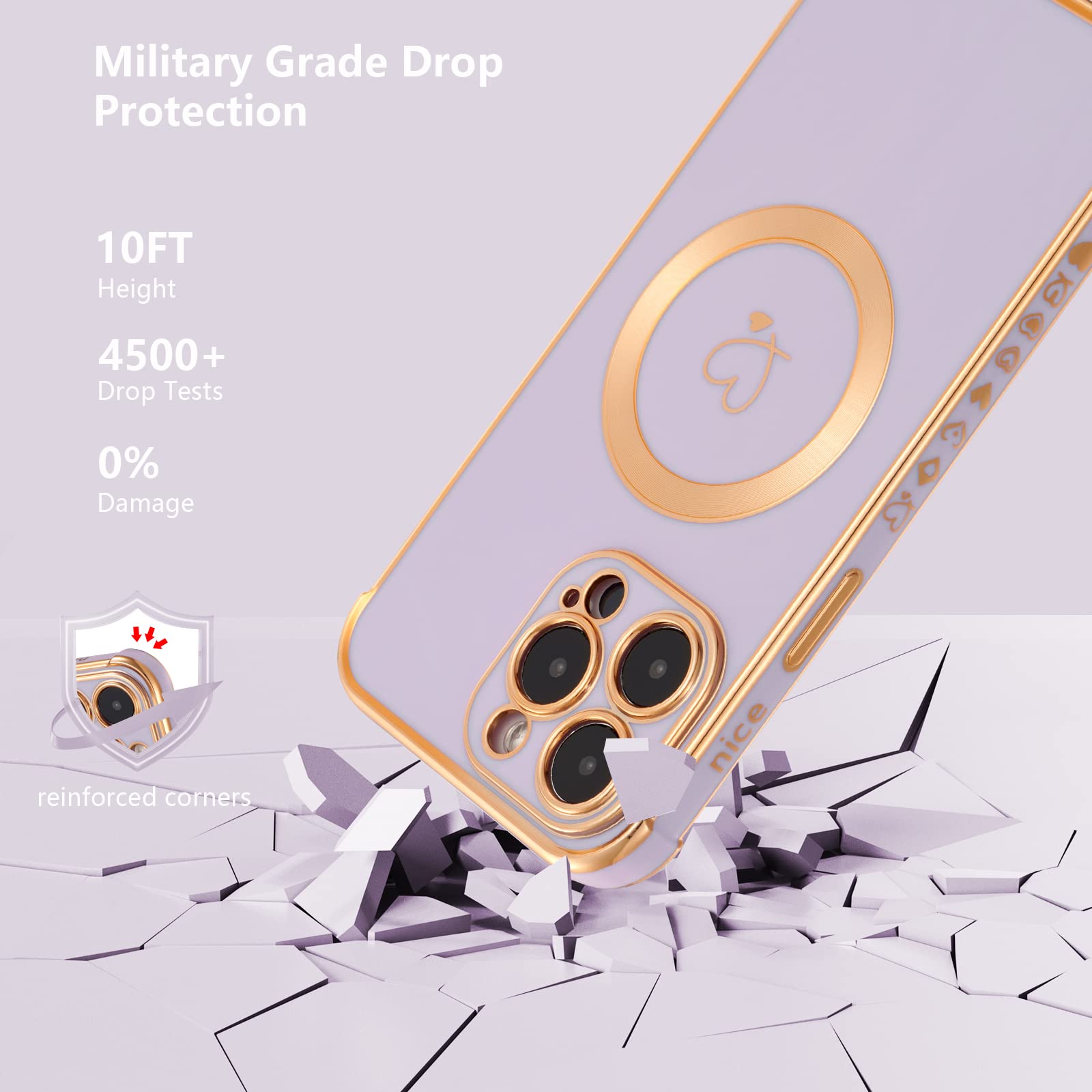 ZTOFERA iPhone 14 Pro Max 韓国 可愛い ハート : ZTOFERA iPhone 14 Pro Max 用 ケース MagSafe対応 マグネット搭載 ケース 韓国 可愛い  ハート おしゃれ 人気 スマホケース 軽量 女性 柔らかい TPU カバー 落下防止 耐衝撃 マグセーフ対応 ワイアレス充電対応 磁気ケース