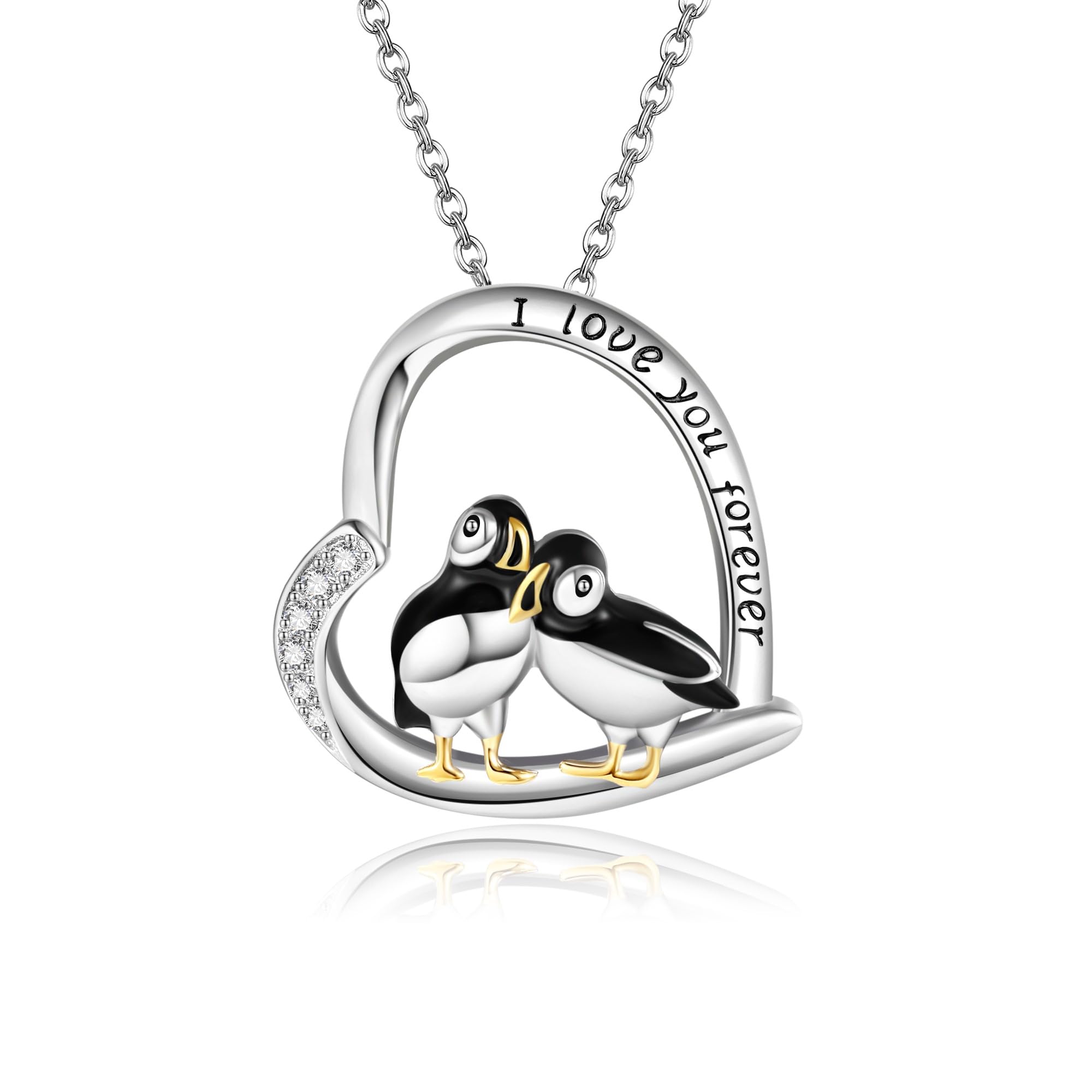 MONGAS Animal Necklace for Women Sterling Silver Duck/Axolotl/Hippo/Corgis/Puffin/Blue Jay/Ferret/Pug/Skunk/Dachshund/Violin/Snowman Necklace Cute