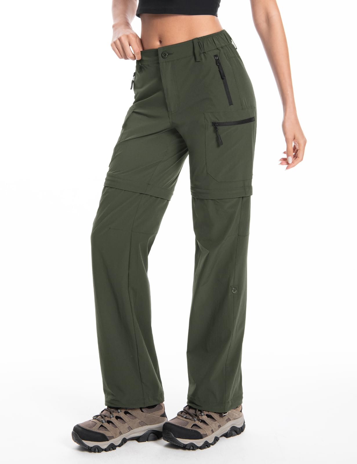 Wespornow Pantalones de senderismo para mujer, con cremallera, transpirables, ligeros, de secado rápido, con buen ajuste, para viajes al aire libre, safari y verano