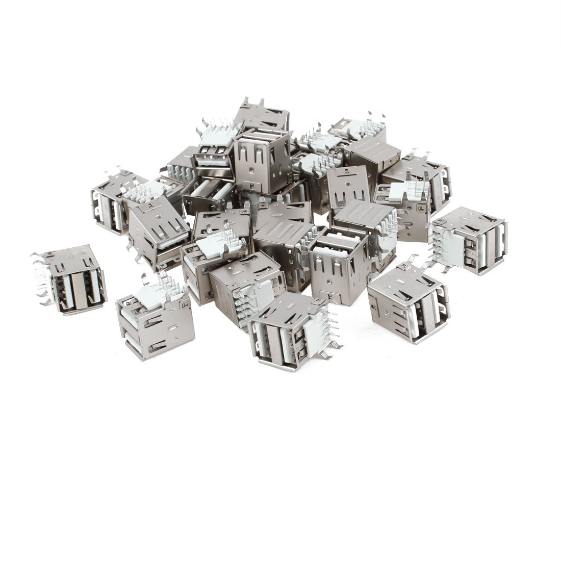 Conector USB A hembra de 90 grados con blindaje metálico doble capa y 8 pines DIP 4