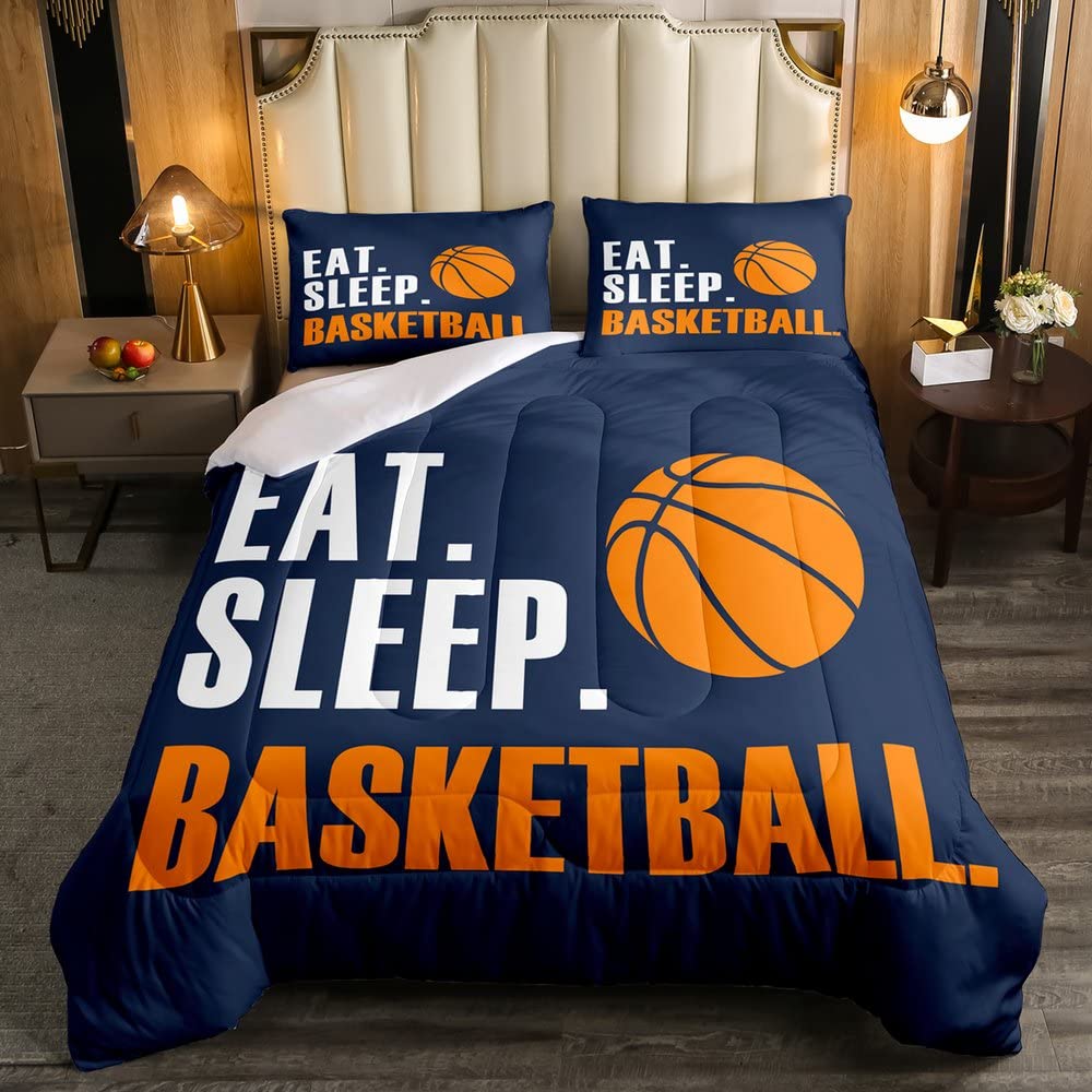 Feelyou Basketball Bedding Set Queen Size 3Pcs for Boys Girls Women Men