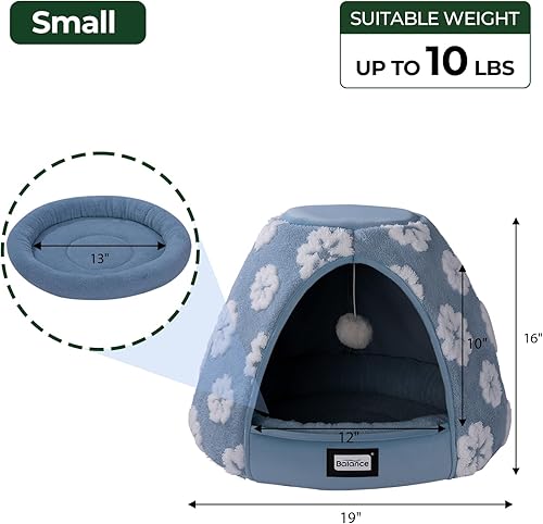 Miniatura 5 de BALANCE Cat Beds for Indoor Cats, 2-in-1 Cat Bed Cave with Anti-Slip Bottom and Ultra-Soft Plush, Cozy Cats House Tent for Kittens and Small Dogs,