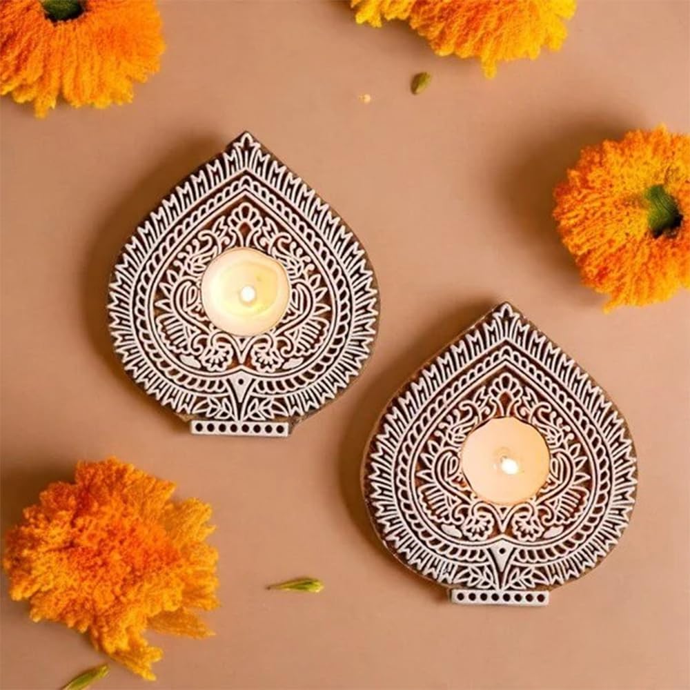 Peacock Tealight Candle Holder Set - Diwali Decor -9
