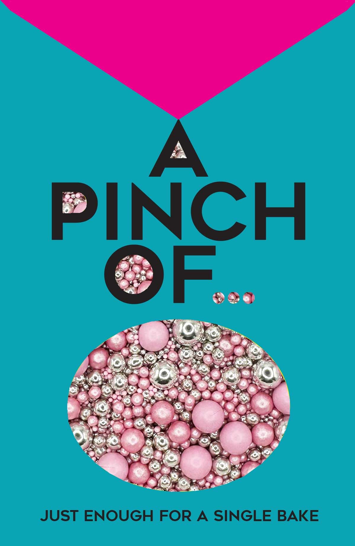 A Pinch Of - Pearls Mix - Twinkle Pink Cake Topper Sprinkles - 30g Edible Shimmer Ball Cupcake Decorations - Weddings, Christenings & Valentines