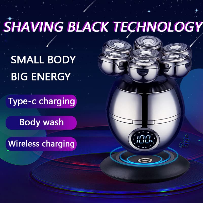 Afeitadora eléctrica 7D for hombres, afeitadora independiente con cabezal flotante de 7 cuchillas, resistente al agua, multifunción,Maquinillas de afeitar