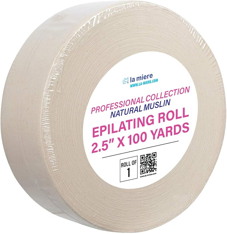 Rolo de Musselina Natural para Depilação com Cera LA MIERE, 6,35 cm x 91,44 m