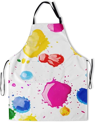 Kawani Artist Art Painting Aprons for Woman with 2 Pockets Polyester Smocks Waterproof Pinafore 28x33 Inch