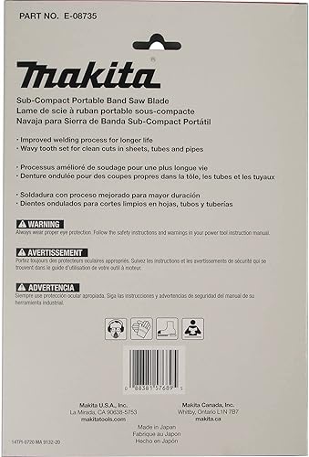 Miniatura 3 de Makita E-08735 28-34" 14 TPI Hoja de sierra de cinta portátil subcompacta bimetálica, 5paquete