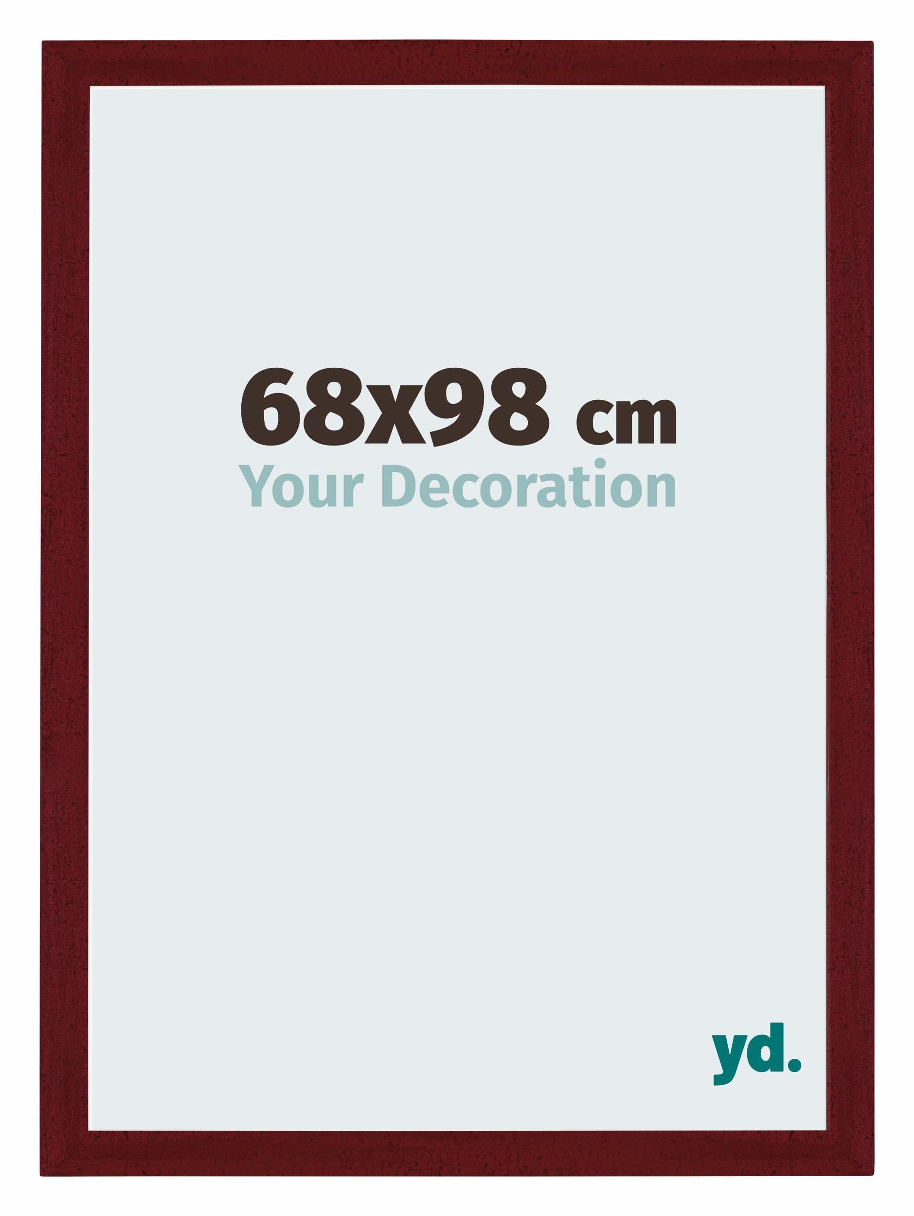 Your Decoration - Picture Frame 68x98 cm - Wine Red Swept - Decorative Wall Frame in MDF with Antireflection - Frame 68x98 - Mura — image 1