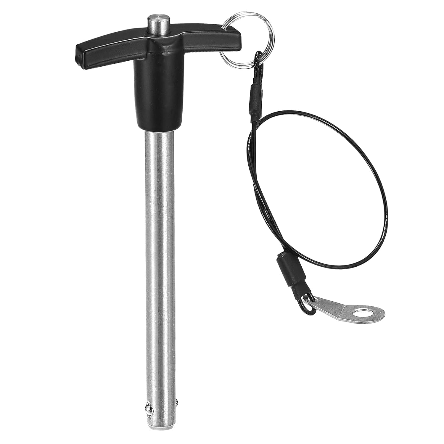 NRC&XRC Stainless Steel 304 Push-Button Quick Release Pin T Handle Lock Pins, Pin Dia 1/2IN(12.7MM).Usage Length 58MM(2.23in) with Lanyard Cable (