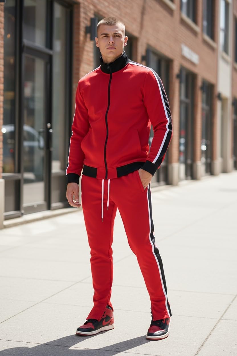 SCREENSHOT Mens Hip Hop Premium Slim Fit Comfort Track Jacket - Athletic Fitness Fashion Urban Lifestyle Streetwear Top - Image 3