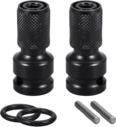 Juego de 2 piezas de adaptador de enchufe de 1/2 a 1/4, convertidor de llave de impacto, cabezal de conversión para destornillador, adaptador de