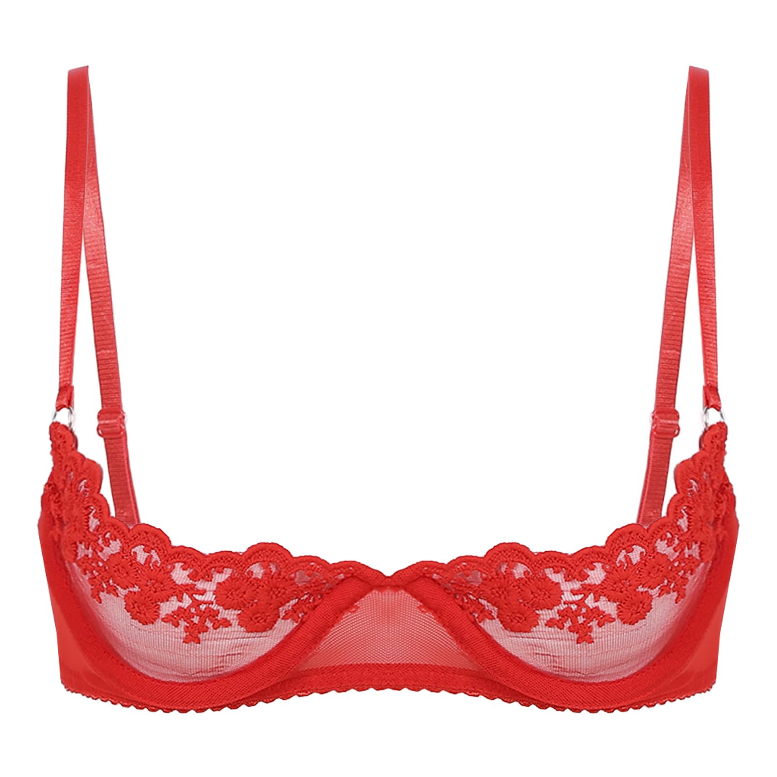 Lingerie Sets Open Exposed Breasts Lace Half Cup Bra