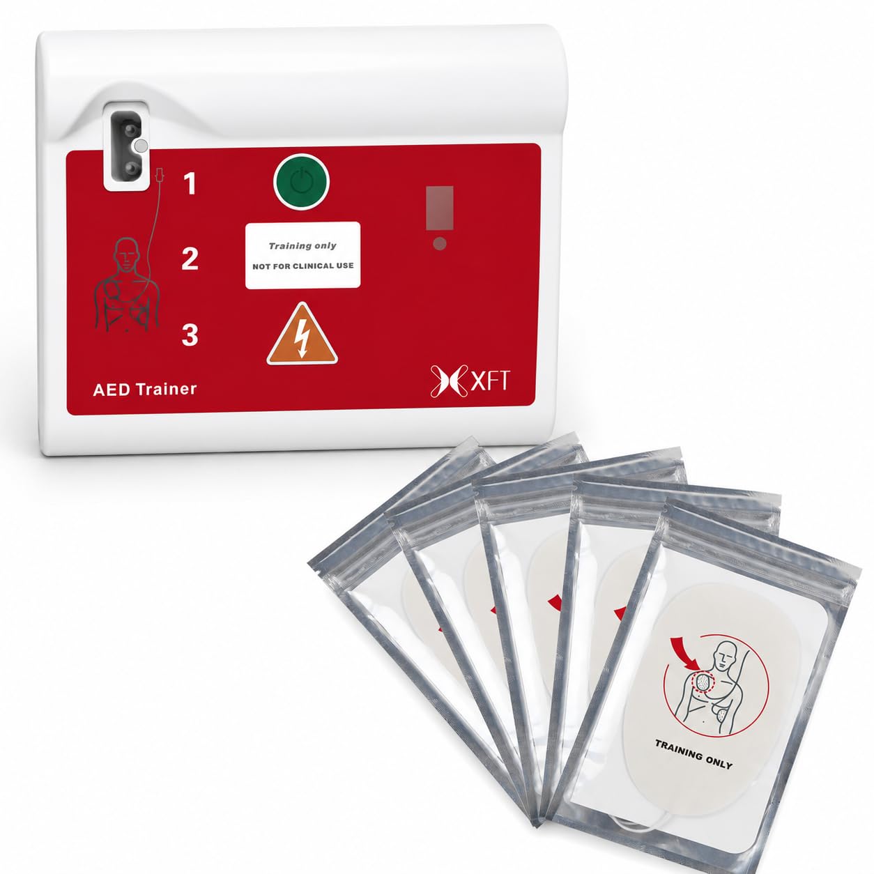 XFT-120C Défibrillateur de Formation & Lot de 5 électrodes d'entraînement