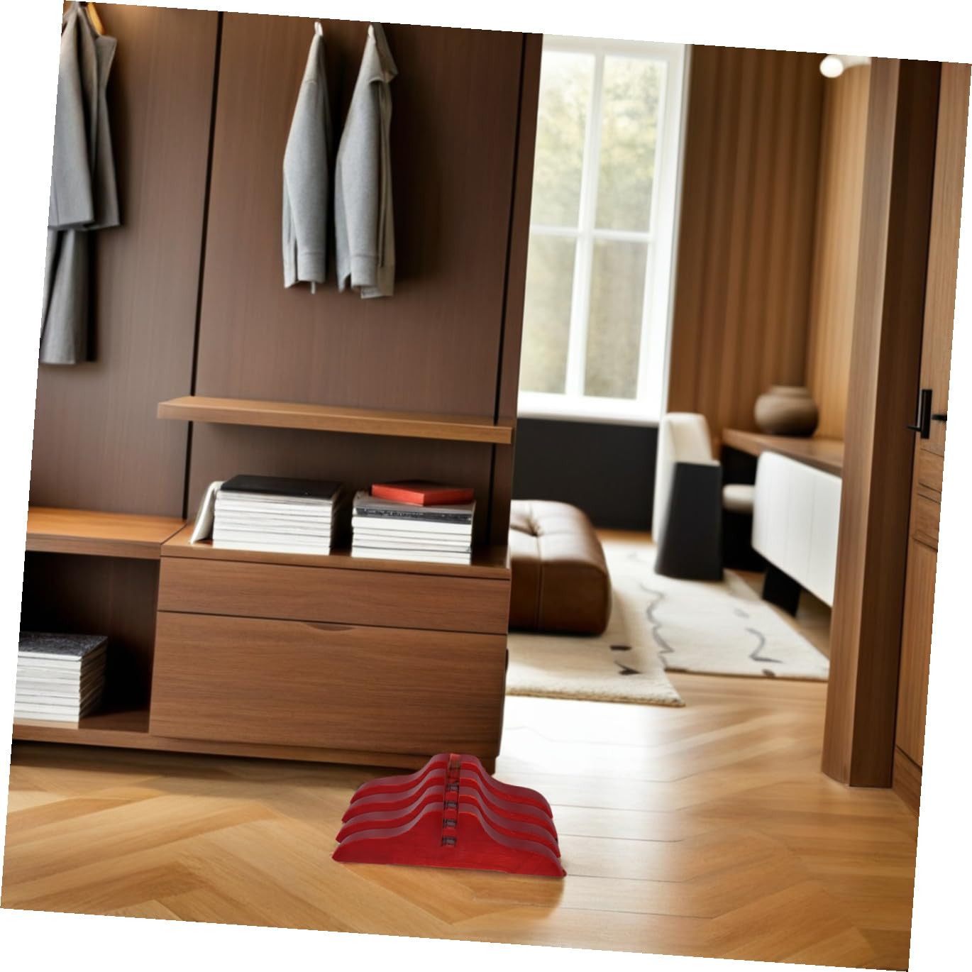 ULTECHNOVO Soporte para Separador de Ambientes de Madera 4 Piezas Diseño Minimalista Estable bajo Consumo de Espacio Adecuado para Oficina y Aula