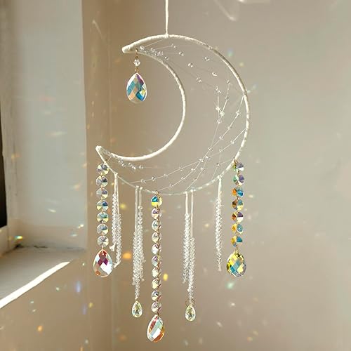 Miniatura 18 de Artilady Atrapasueños de Mariposa con Cristales - Atrapasueños de Luna Rosa Boho Grande Decoración de Pared Decoraciones del Hogar Dormitorio