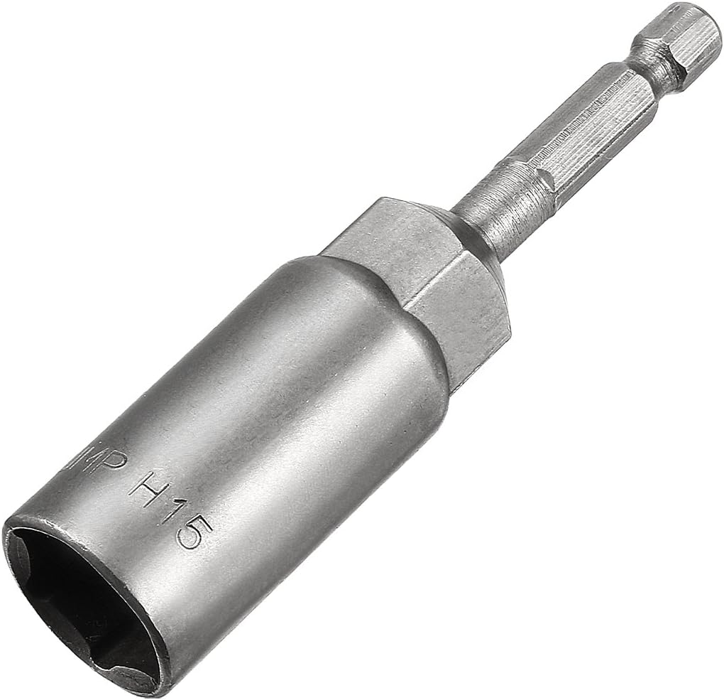 uxcell 1/4" QuickChange Hex Shank 15mm Nut Setter Driver