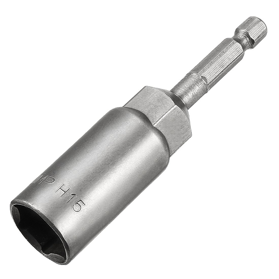 Uxcell Sourcingmap 1/4" Quick-Change Hex Shank 15Mm Nut Setter Driver Drill Bit, 80Mm Length, Metric No-Magnetic