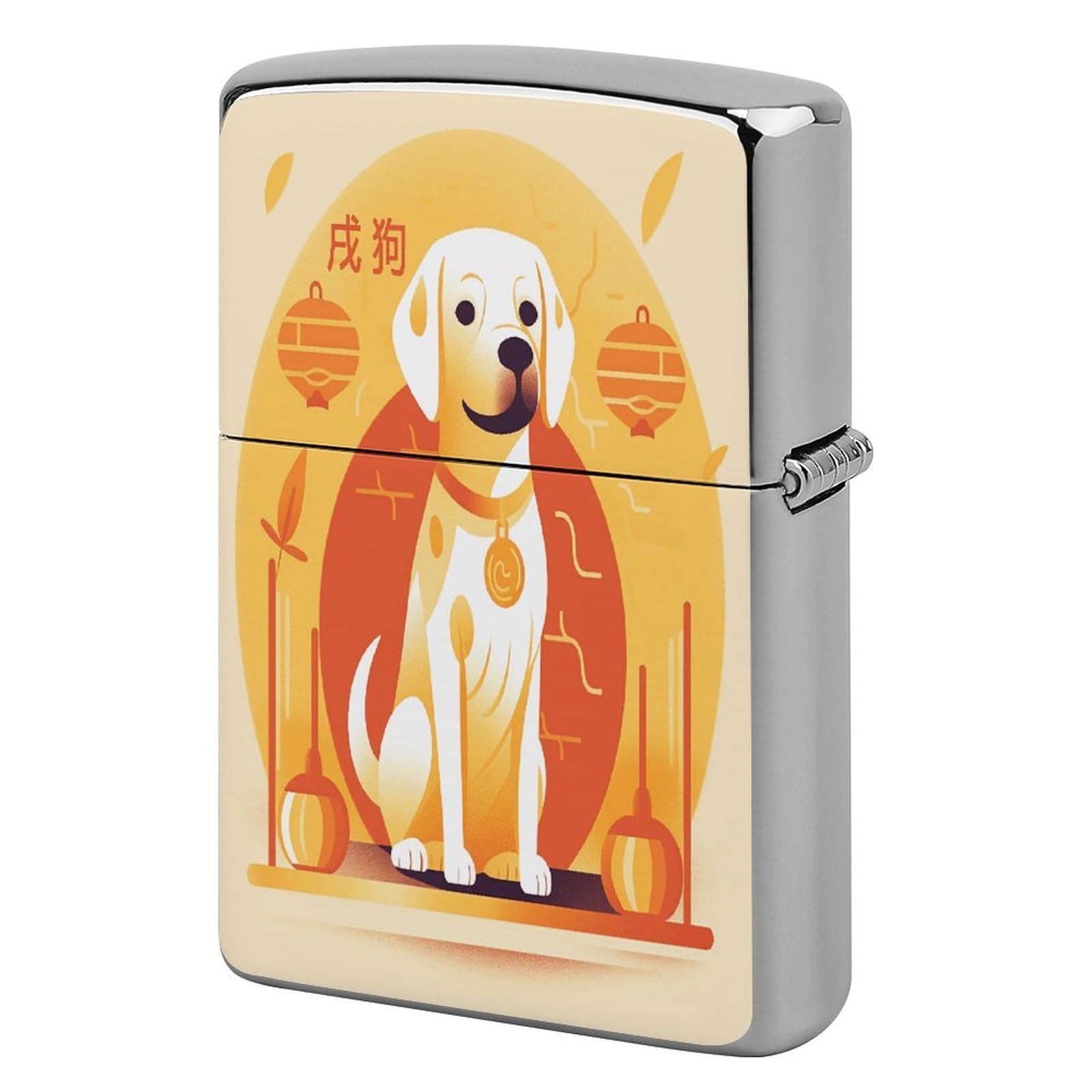Btcowzrv Style A Dog Sitting Metal Lighter Case Sleeve Cover Holder