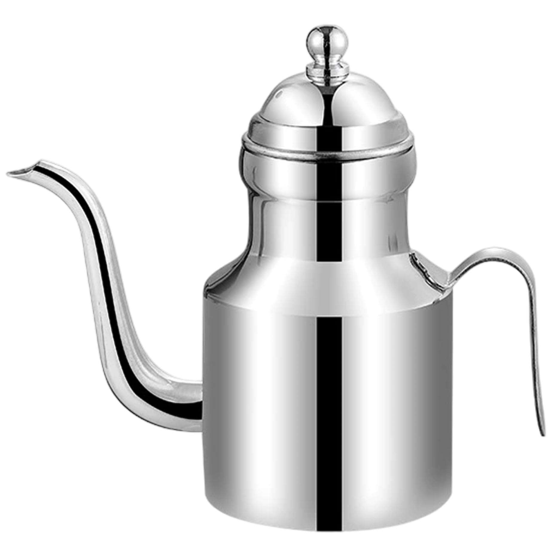 Tsawntd Silver Stainless Steel Olive Oil Dispenser 500Ml Long Spout Oil Dispenser Leakproof Pouring Pot With Cover For Home Kitchen, Vinegar, Soy Sauce