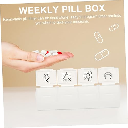 Miniatura 8 de Anneome Caja de 7 pastillas mini reloj despertador de viaje Mini reloj despertador caja de bloqueo para contenedores de medicamentos Caja de