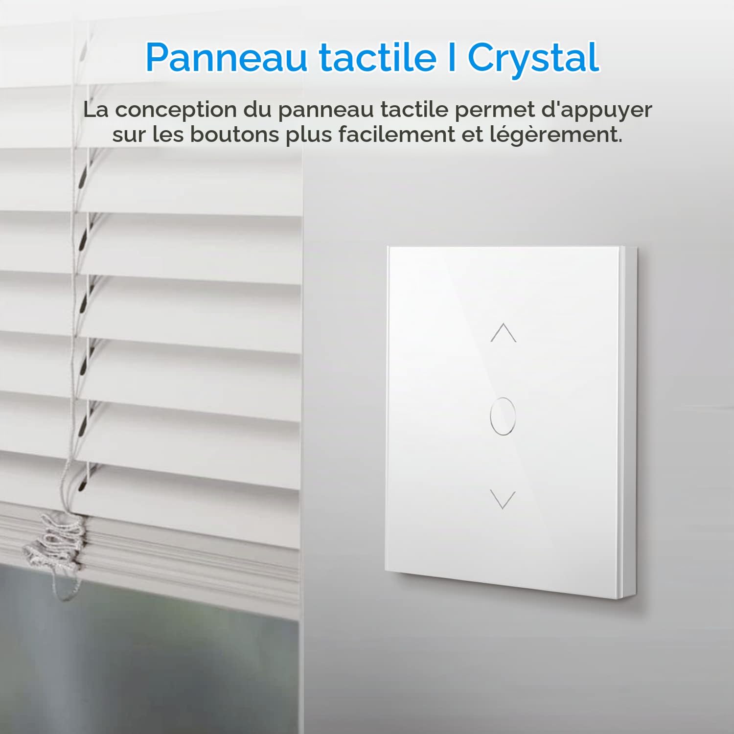 Interrupteur Volet Roulant Connecté (FIL NEUTRE REQUIS), 2 Interrupteurs de Rideau Compatible avec Alexa, Google Home et SmartThings, Contrôle de Pourcentage, Commande Vocale et Contrôle à Distance