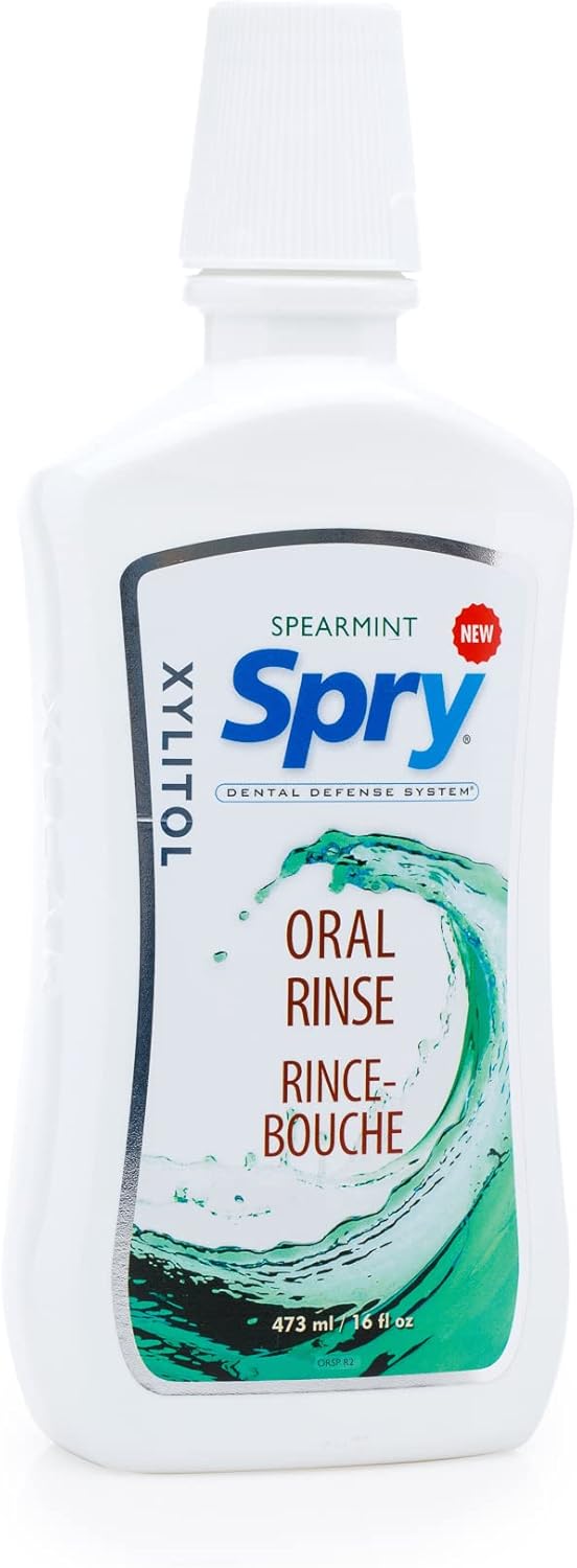 Spry Xylitol Mouthwash, Xylitol Oral Rinse, Spearmint 473 ml, 16 fl