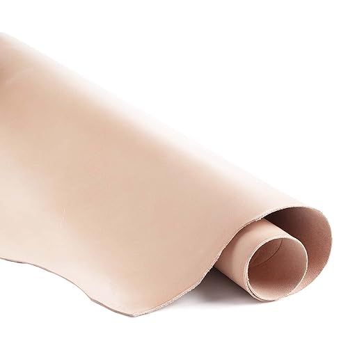 ELW 4-5 oz (1.8-2mm) Thickness Weight Pre-Cut 20-25 SQ FT Side Vegetable Tanned Leather Cowhide Grade AB Full Grain Leather for Tooling, Carving, Engraving, Molding, Embossing, Stamping, & Dyeing - 4-5 oz (1.8-2mm) - 20-25 SQ FT SIDE