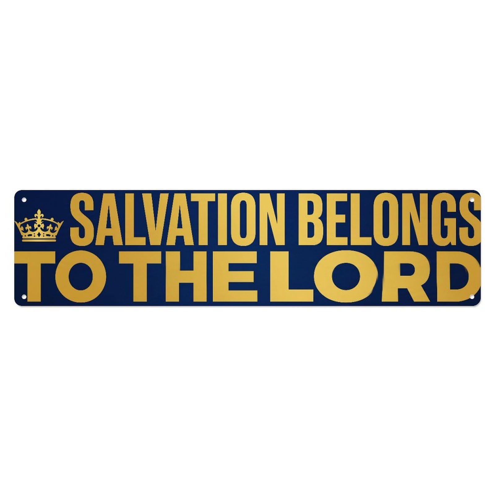 Fyrn Style Salvation Belongs Lord Redeemed Positive Quote Metal Tin Sign