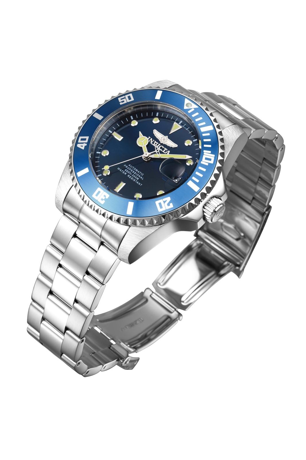 Invicta Pro Diver 36972 Herren Uhr - Wasserdicht - Analog - Automatikuhr - Edelstahl mit blauen zifferblat - 44mm