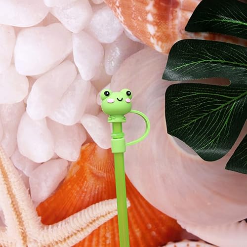 Miniatura 2 de Healifty Tapones de pajilla, 6 fundas reutilizables para popotes de 6 a 0.315in, antipolvo, tapón de popote de silicona, tapas de popote para vasos