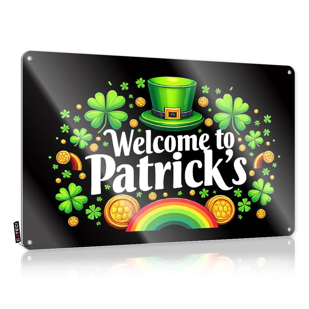 Decaor Retro Wall Decor Rustic Stuff | Welcome To Patrick's! Aesthetic Metal Wall Decor For Dressing Home(20X30CM)