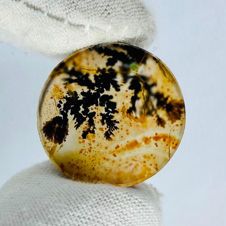 Agate Shajar naturelle ronde de 19mm pour fabriquer votre propre bague ou collier - 4
